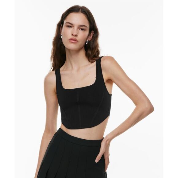 Aritzia Babaton Black Sculpt Knit Bustier Tank Size XXS - Picture 1 of 7